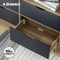 Artiss Bookshelf 4 Drawer Oak Blue Storage Organiser Unit