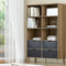 Artiss Bookshelf 4 Drawer Oak Blue Storage Organiser Unit
