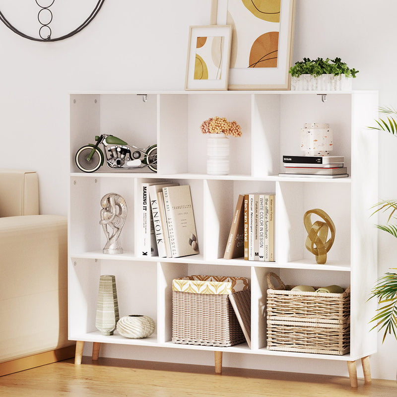Artiss 3 Tier 10 Cube Bookshelf White Storage Organiser