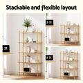 Artiss 5 Tier Bookshelf Wooden Storage Bookcase Display Rack Pine