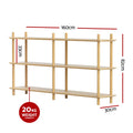Artiss 3 Tier Bookshelf Wooden Storage Shelves Display Rack Pine