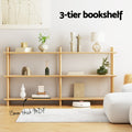 Artiss 3 Tier Bookshelf Wooden Storage Shelves Display Rack Pine