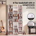 Artiss Bookshelf Display Shelves CD DVD Storage Rack Tall Bookcase White