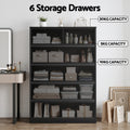 Artiss 6 Drawer Chest Tallboy PEPE Black