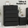 Artiss 6 Drawer Chest Tallboy PEPE Black