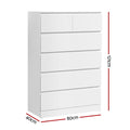 Artiss 6 Chest of Drawers White PEPE