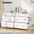 Artiss 6 Chest of Drawers White PETE