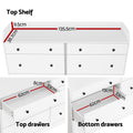 Artiss 6 Chest of Drawers White PETE