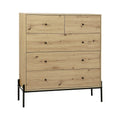 Artiss ARNO 5 Drawer Chest Pine Wood Storage Cabinet