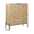 Artiss ARNO 5 Drawer Chest Pine Wood Storage Cabinet