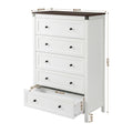 Artiss 5 Chest of Drawers Storage Tallboy White & Walnut