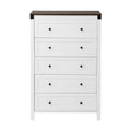 Artiss 5 Chest of Drawers Storage Tallboy White & Walnut