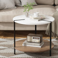 Artiss Round Coffee Table Side Table White Cedric