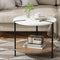 Artiss Round Coffee Table Side Table White Cedric
