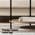 Artiss Round Coffee Table Side Table White Cedric