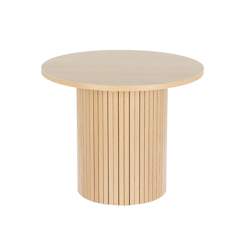 Artiss Round Coffee Table Fluted Base PIIA