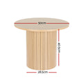 Artiss Round Coffee Table Fluted Base PIIA