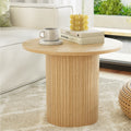 Artiss Round Coffee Table Fluted Base PIIA