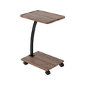 Artiss C Shaped Coffee Table Black White Oak Modern