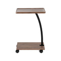 Artiss C Shaped Coffee Table Black White Oak Modern