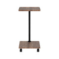 Artiss C Shaped Coffee Table Black White Oak Modern