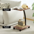 Artiss C Shaped Coffee Table Black White Oak Modern