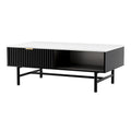 Artiss Coffee Table Drawer Storage Black Shelf Wood