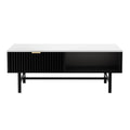 Artiss Coffee Table Drawer Storage Black Shelf Wood