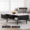 Artiss Coffee Table Drawer Storage Black Shelf Wood