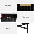 Artiss Coffee Table Drawer Storage Black Shelf Wood