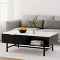 Artiss Coffee Table Drawer Storage Black Shelf Wood