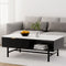 Artiss Coffee Table Drawer Storage Black Shelf Wood