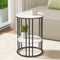 Artiss Round Coffee Table 2-Tier Marble Effect