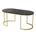 Artiss Marble Effect Coffee Table Black
