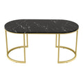 Artiss Marble Effect Coffee Table Black
