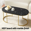 Artiss Marble Effect Coffee Table Black