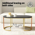 Artiss Marble Effect Coffee Table Black