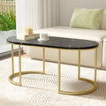 Artiss Marble Effect Coffee Table Black