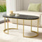 Artiss Marble Effect Coffee Table Black