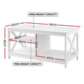 Artiss Coffee Table White Storage Shelf Drawer