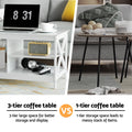 Artiss Coffee Table White Storage Shelf Drawer