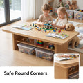 Artiss Coffee Table 110cm Center Table with 2-Tier Open Storage Shelf Wood