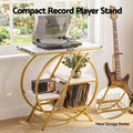 Artiss Side Table Marble Finish Coffee Table Nightstand Storage Shelf White&Gold