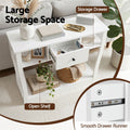 Artiss Console Table Entryway Hallway Sofa Side Table Drawer Shelf 100CM White