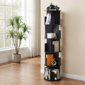 Artiss 5 Tier Round Swivel Bookshelf Black Display Stand