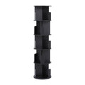 Artiss 5 Tier Round Swivel Bookshelf Black Display Stand