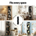 Artiss 5 Tier Round Swivel Bookshelf Black Display Stand