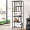 Artiss 5 Tier Bookshelf Black RHYS