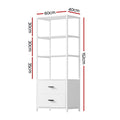 Artiss Bookshelf 2 Drawers 152cm White Display Shelf