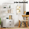 Artiss Bookshelf 2 Drawers 152cm White Display Shelf